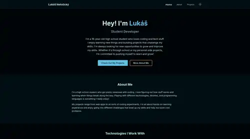 Screenshot of my personal website